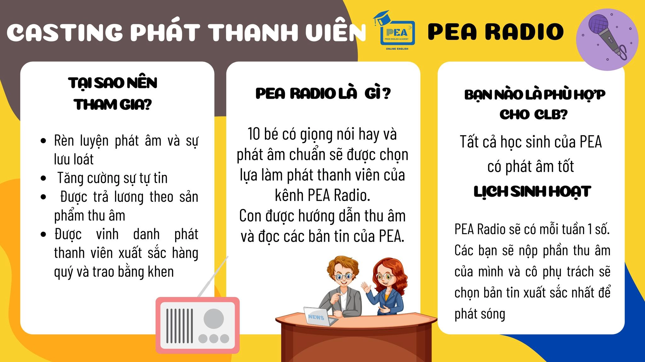 Casting phát thanh viên PEA Radio 